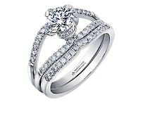 18K White Gold Palladium Alloy (hypoallergenic) 0.78-1.00cttw Round Brilliant Canadian Diamond Engagement Ring - / 0.78 Carat Total