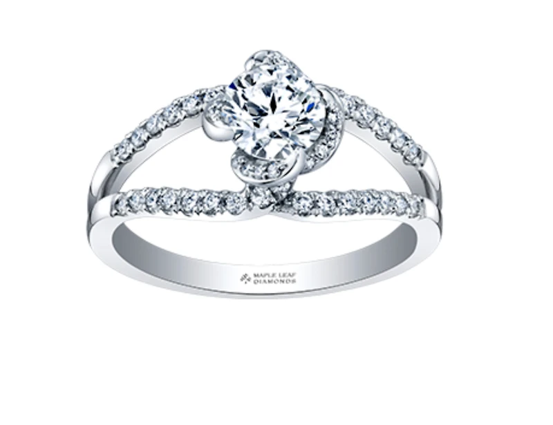 18K White Gold Palladium Alloy (hypoallergenic) 0.78-1.00cttw Round Brilliant Canadian Diamond Engagement Ring - / 0.78 Carat Total