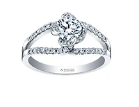 18K White Gold Palladium Alloy (hypoallergenic) 0.78-1.00cttw Round Brilliant Canadian Diamond Engagement Ring - / 0.78 Carat Total