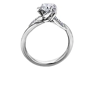 18K White Gold Palladium Alloy (hypoallergenic) 0.40-0.72cttw Round Brilliant Canadian Diamond Engagement Ring - / 0.40 Carat Total
