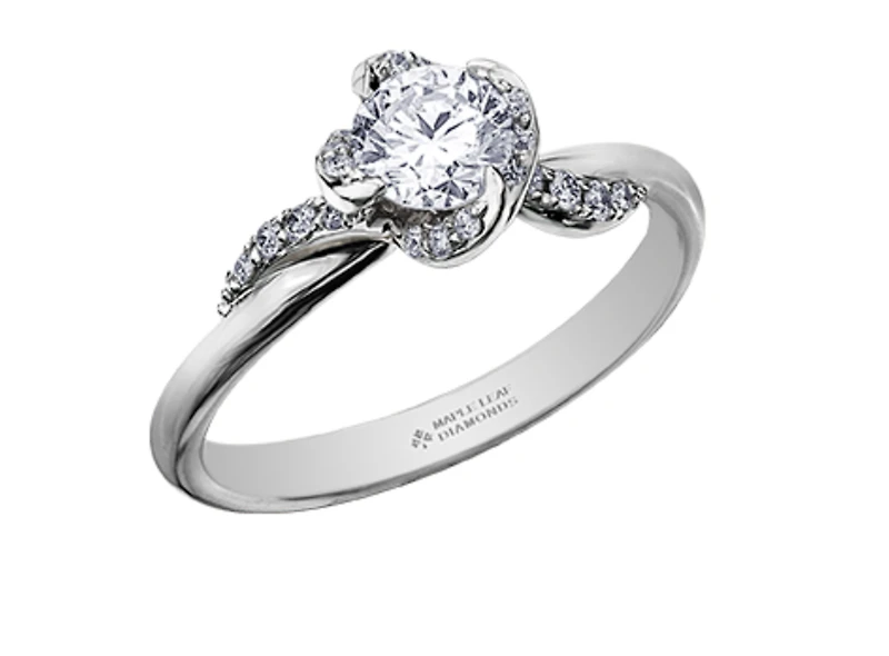 18K White Gold Palladium Alloy (hypoallergenic) 0.40-0.72cttw Round Brilliant Canadian Diamond Engagement Ring - / 0.40 Carat Total