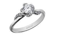 18K White Gold Palladium Alloy (hypoallergenic) 0.40-0.72cttw Round Brilliant Canadian Diamond Engagement Ring - / 0.40 Carat Total