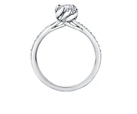 18K White Gold Palladium Alloy (hypoallergenic) 0.60cttw Princess Cut Canadian Diamond Engagement Ring