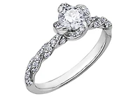 18K White Gold Palladium Alloy (hypoallergenic) 0.51-0.95cttw Round Brilliant Canadian Diamond Engagement Ring - / 0.51 Carat Total