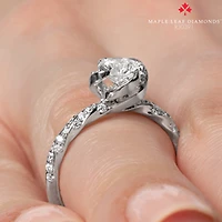 18K White Gold Palladium Alloy (hypoallergenic) 0.51-0.95cttw Round Brilliant Canadian Diamond Engagement Ring - / 0.51 Carat Total