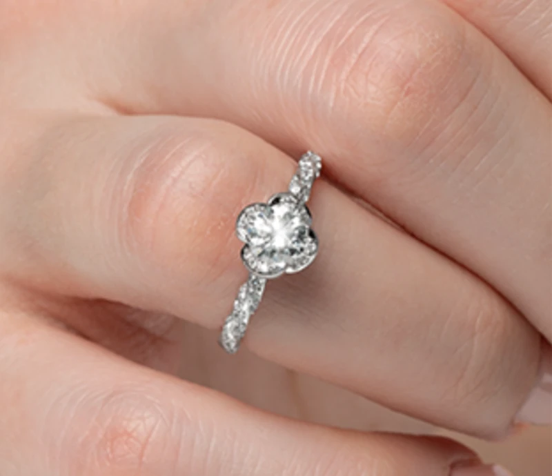 18K White Gold Palladium Alloy (hypoallergenic) 0.51-0.95cttw Round Brilliant Canadian Diamond Engagement Ring - / 0.51 Carat Total
