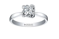 18K White Gold Palladium Alloy (hypoallergenic) 0.33-1.08cttw Princess Cut Canadian Diamond Engagement Ring - / 0.33 Carat Total
