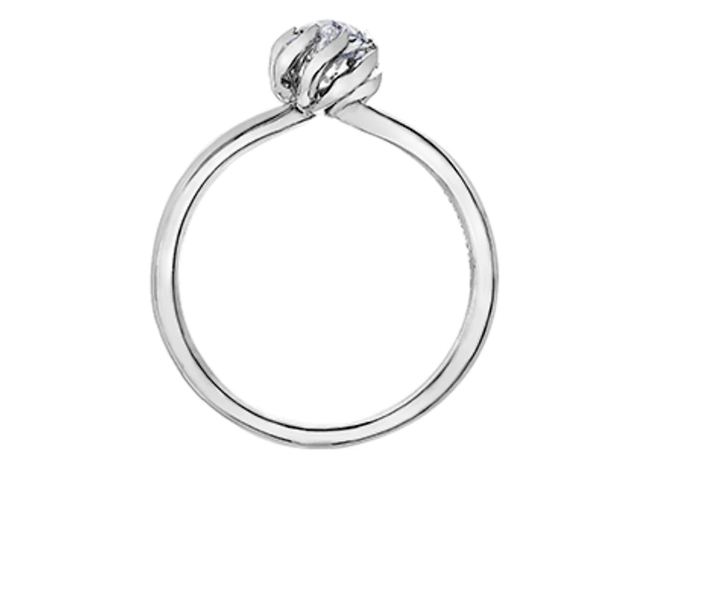 18K White Gold Palladium Alloy (hypoallergenic) 0.46-0.56cttw Pear Shape Canadian Diamond Engagement Ring - / 0.46 Carat Total