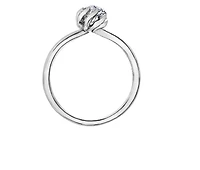 18K White Gold Palladium Alloy (hypoallergenic) 0.46-0.56cttw Pear Shape Canadian Diamond Engagement Ring - / 0.46 Carat Total