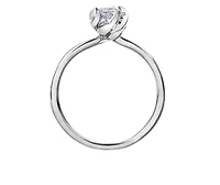 18K White Gold Palladium Alloy (hypoallergenic) 0.56cttw Marquise Shape Canadian Diamond Engagement Ring - /