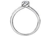 18K White Gold Palladium Alloy (hypoallergenic) 0.40cttw Pear Shape Canadian Diamond Engagement Ring - /