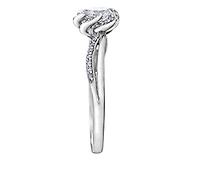 18K White Gold Palladium Alloy (hypoallergenic) 0.40cttw Pear Shape Canadian Diamond Engagement Ring - /