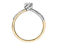 18K White & Yellow Gold Palladium Alloy (hypoallergenic) 0.40cttw Oval Cut Canadian Diamond Engagement Ring