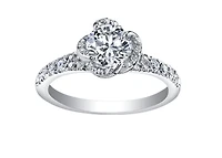 18K White Gold Palladium Alloy (hypoallergenic) 0.50-1.33cttw Round Brilliant Canadian Diamond Engagement Ring - / 0.51 Carat Total
