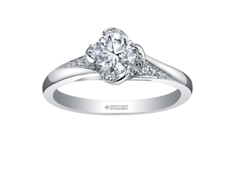18K White Gold Palladium Alloy (hypoallergenic) -1.15cttw Round Brilliant Canadian Diamond Engagement Ring