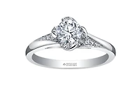 18K White Gold Palladium Alloy (hypoallergenic) -1.15cttw Round Brilliant Canadian Diamond Engagement Ring