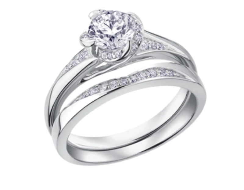 18K White Gold Palladium Alloy (hypoallergenic) -1.15cttw Round Brilliant Canadian Diamond Engagement Ring