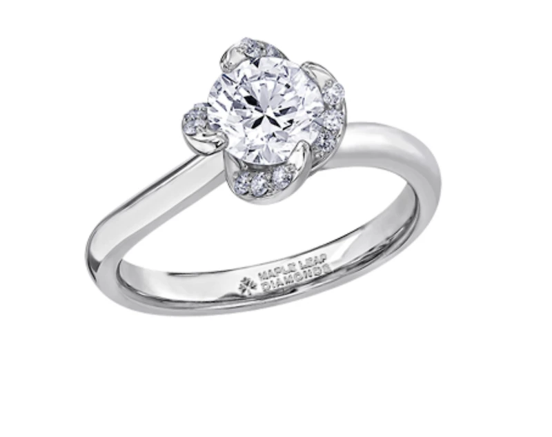 18K White Gold Palladium Alloy (hypoallergenic) 0.40-1.10cttw Round Brilliant Canadian Diamond Engagement Ring - / 0.40 Carat Total