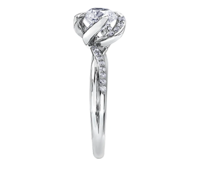 18K White Gold Palladium Alloy (hypoallergenic) -1.20cttw Round Brilliant Canadian Diamond Engagement Ring