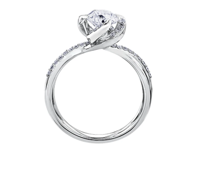 18K White Gold Palladium Alloy (hypoallergenic) -1.20cttw Round Brilliant Canadian Diamond Engagement Ring