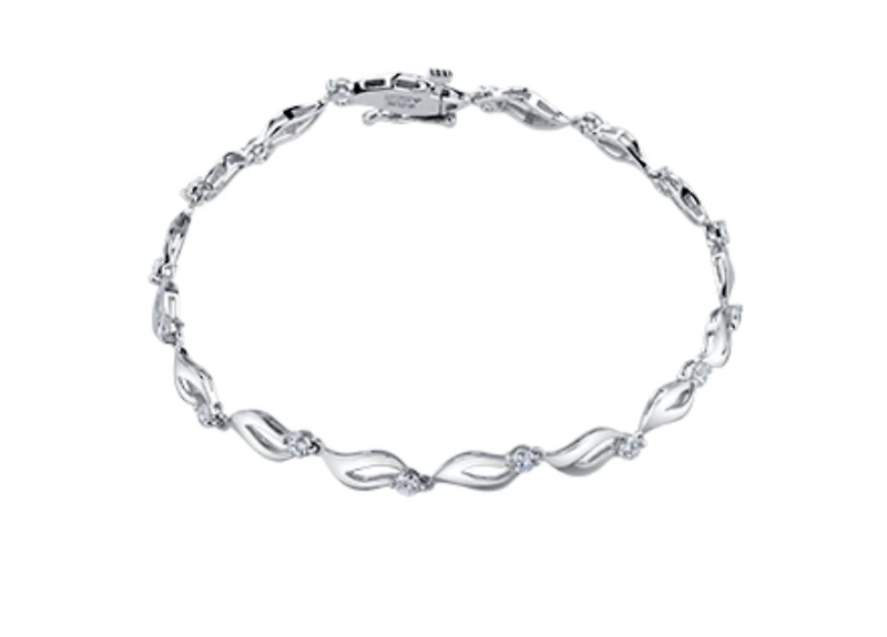 18K White Gold With Palladium Alloy(hypoallergenic) 1.00cttw Canadian Diamond Tennis Bracelet