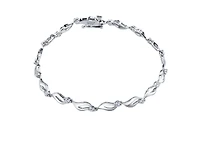 18K White Gold With Palladium Alloy(hypoallergenic) 1.00cttw Canadian Diamond Tennis Bracelet