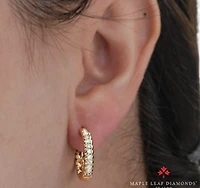 14K Yellow Gold 0.44cttw Round Brilliant Canadian Diamond Hoop Earrings