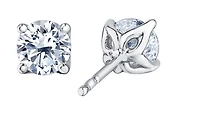 18K White Gold With Palladium Alloy (hypoallergenic) 0.11-2.00cttw Round Brilliant Canadian Diamond Stud Earrings - Carat Total / White/Palladium