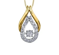 10K White, Yellow, or Rose Gold 0.25cttw Shimmer Diamond Pendant, 18"