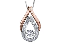 10K White, Yellow, or Rose Gold 0.25cttw Shimmer Diamond Pendant, 18"
