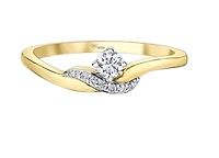 10K Yellow Gold 0.18cttw Canadian Diamond Engagement Ring