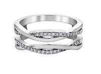 10K White Gold 0.15cttw Canadian Diamond Wedding Jacket/Band - 10K White Gold