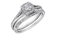 10K White Gold 0.30cttw Princess Canadian Diamond Engagement Ring