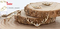 10K Yellow Gold 0.04cttw Diamond Antler Ring