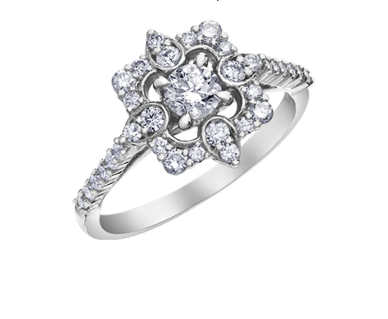14K White Gold 0.75cttw Canadian Diamond Engagement Ring - / 4.5