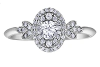 10K White Gold 0.41cttw Round Brilliant Canadian Diamond Engagement Ring - / 4.5