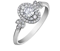 10K White Gold 0.41cttw Round Brilliant Canadian Diamond Engagement Ring - / 4.5