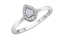 14K White Gold 0.21cttw Round Brilliant Canadian Diamond Engagement Ring