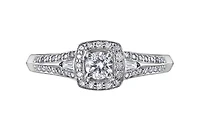 14K White Gold 0.45-95cttw Round Brilliant Canadian Diamond Engagement Ring - / Carat Total 5