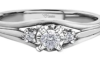 10K White Gold 0.18cttw Round Brilliant Canadian Diamond Engagement Ring