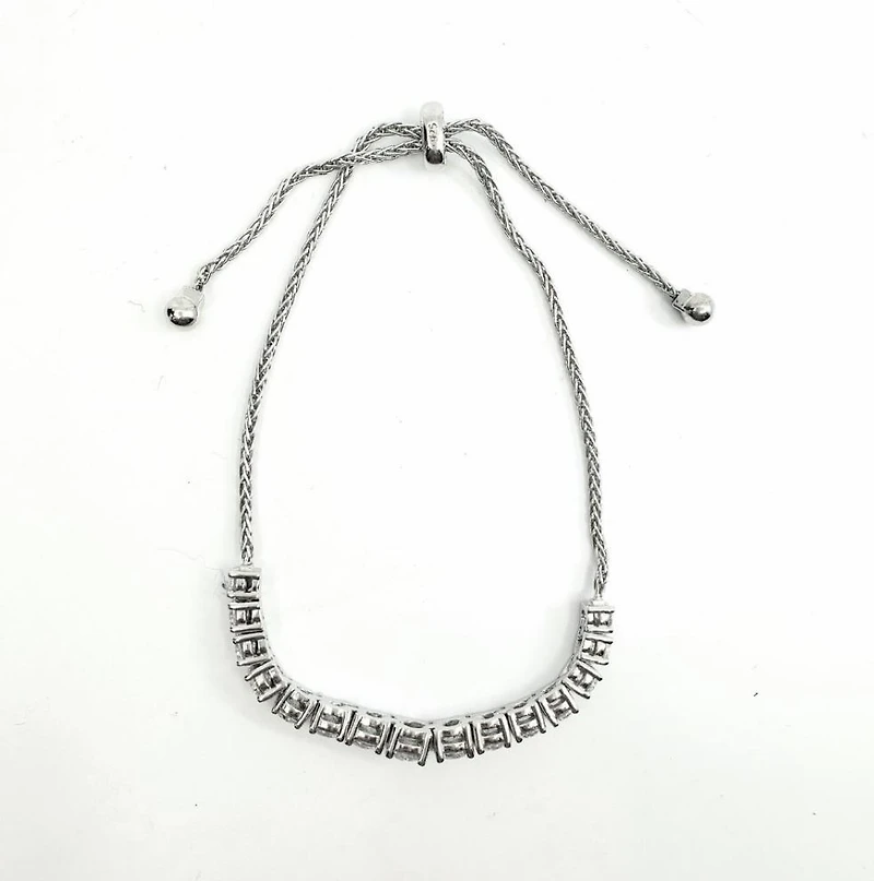 Sterling Silver & Cubic Zirconia Bracelet 7"