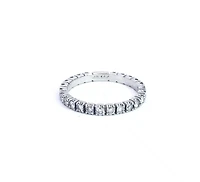 14K White Gold 0.85cttw Diamond Semi Eternity Ring, Size 6.5