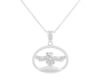 925 Sterling Silver 0.015cttw Canadian Diamond Thunderbird Pendant