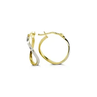 10K Two Tone Gold 18mm Earrings