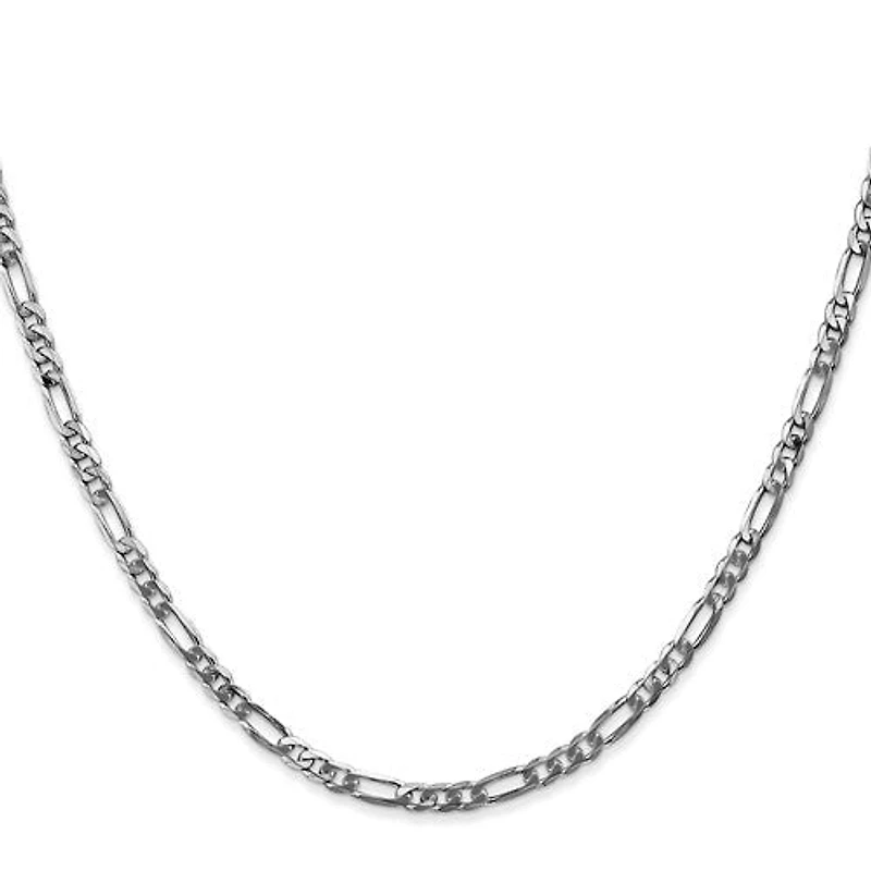 14K Gold 6.0mm Flat Figaro with Lobster Clasp Chain - /