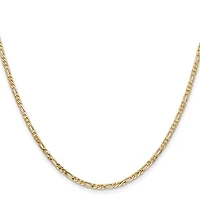14K Gold 4.0mm Flat Figaro with Lobster Clasp Chain - /
