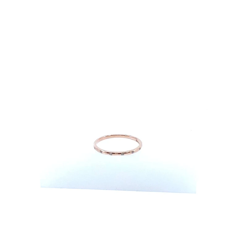 10K Rose Gold 0.035cttw Diamond Ring, size 6.5 - 4.5