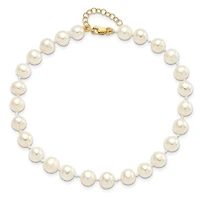 14k 6-7mm Fresh Water Cultured Pearl 7.25" with 1" Extender Bracelet 18" with 2" Extender Necklace and Earring Set