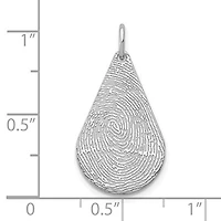 Tear Drop Fingerprint Charm - Sterling Silver