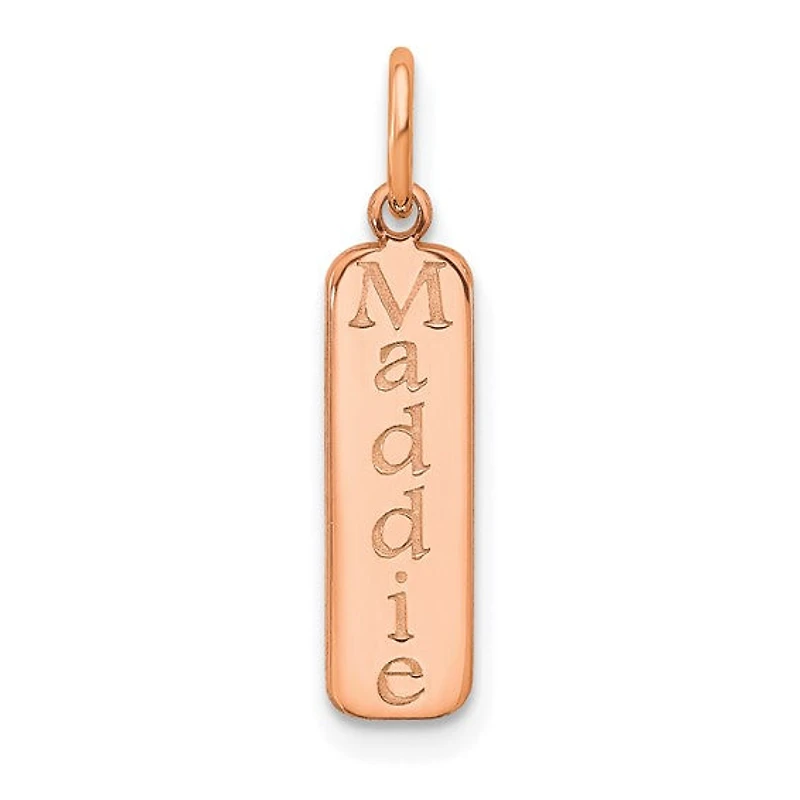 Vertical Bar Name Pendants - Sterling Silver